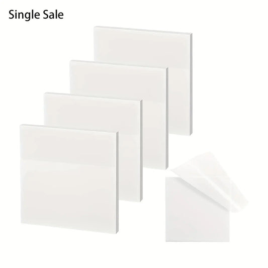 Transparent Sticky Note Pad, 50sheets Clear Square Sticky Labels Memo Pads, Stationery Kit Sticky Note Pads, Home Office Stationery & Supplies, Halloween Gift, Popular Items, Teenage Girl Gifts, Adhesive Stickers