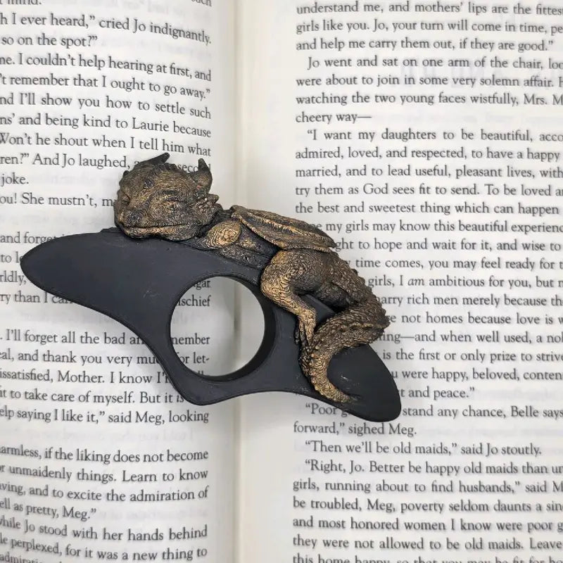 Book Page Holders– Fantasy Reading Accessory for Book Lovers - Dragon Wing, Skull Butterfly, and Village