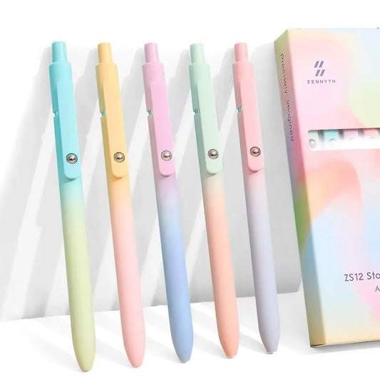 Gel Pens, 5 Pcs 0.7mm Quick Dry Black Ink Pens Fine Point Smooth No Smear Writing Pens for Bible Study,Journaling Writing,DailyUse - Cute School Office Stationery & Supplies - Gifts Stuff for Girly  Nursing Teacher Students  Womens