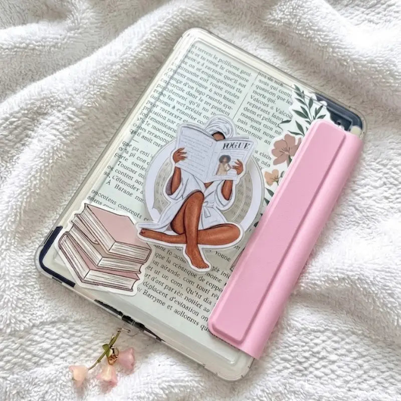 Melanin Queen Reading Magnetic Bookmark, Black Girl Kindle Grip, Cute Bookish Phone Grip, Literary Gift For Women, Boss Babe Accessory