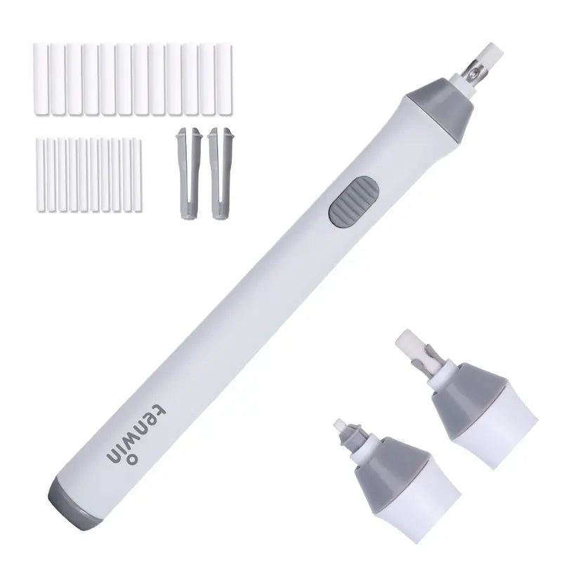 Tenwin Cordless Electric Eraser Kit - Couture Creations Creative Detailer Tool with High Speed Rot., 22 Refills & Interchangeable Tips, for Precise Erasing of Sketch Pencils/Drafting, Ideal for Artists, Back to School Haul