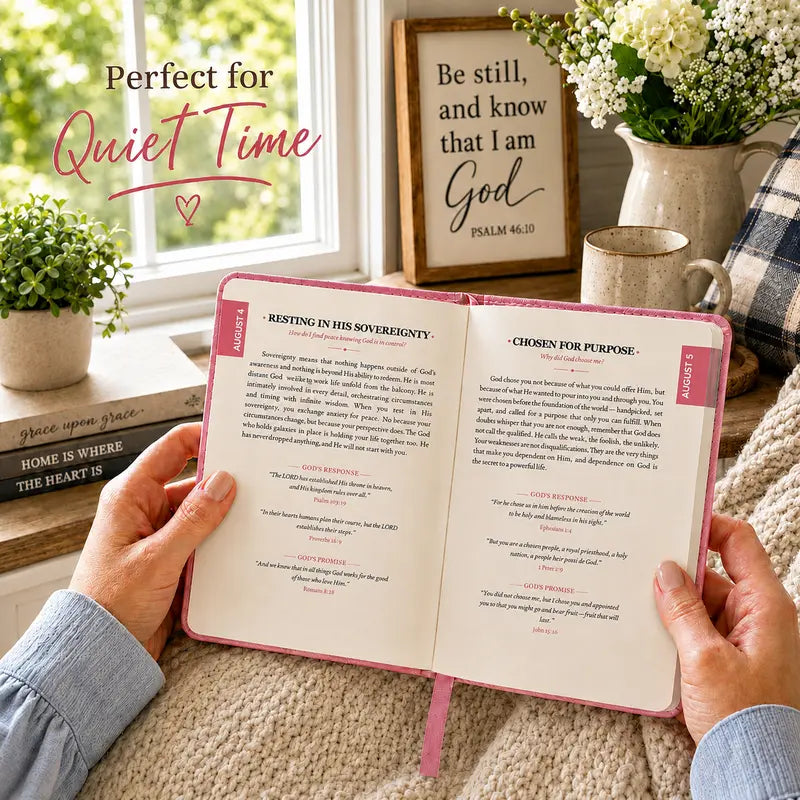 One Minute with God for Women, 365-Day Women’s Study Bible, Full-Color Embossed Faux Leather Hardcover, Daily Devotional Prayer Journal, Bible Study Book, Christmas Gift for Women, Inspirational Bible Verses