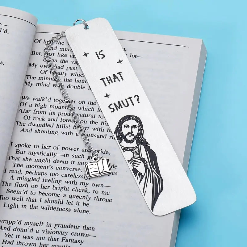 Unisex Engraved Stainless Steel Bookmark with Chains - Hypoallergic Rust-Resist Steel Page Marker, Lasting Scratch-Resistant Shine, Funny Bookish Gag Gift for Book Lovers, Festive Home Supply