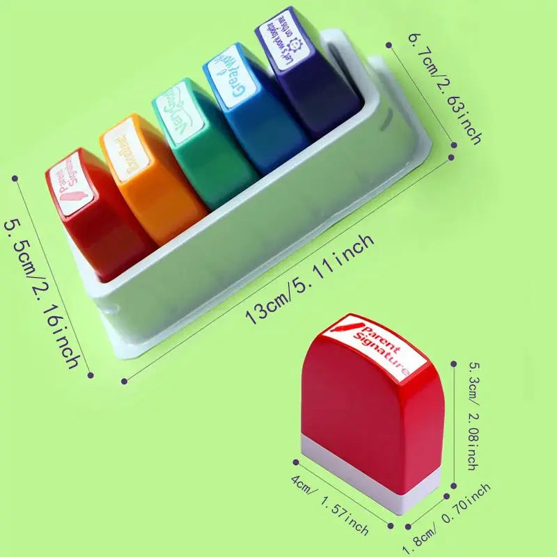 Teacher Stamps, 1 Set Letter Pattern Self-Inking School Stamp, Colorful Stamp For Homework Classroom Encourage Comments, Teacher Supplies