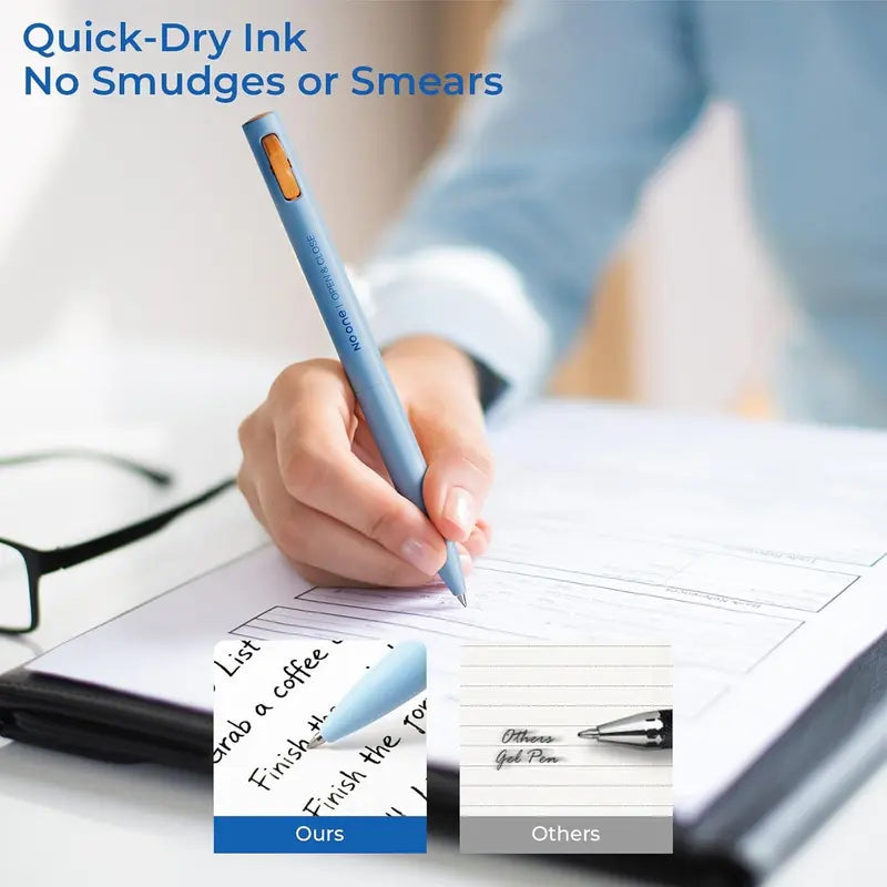 M&G Retractable Balanced Weight Gel Pens (3-Pack) - 0.5mm Fine Point, Black Quick-Dry High-Density Ink, Dual-Click Anxiety Tool, Black Writing Pens & Refills, Office Stationery, Fun Desk Supplies, Adulting Gift for ADHD Users
