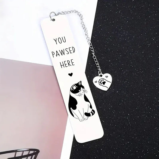 Cat Bookmark Stainless Steel Engraved Memorial Gift, Multiple Styles Combination, Perfect for Gifts, Unique Book Accessory